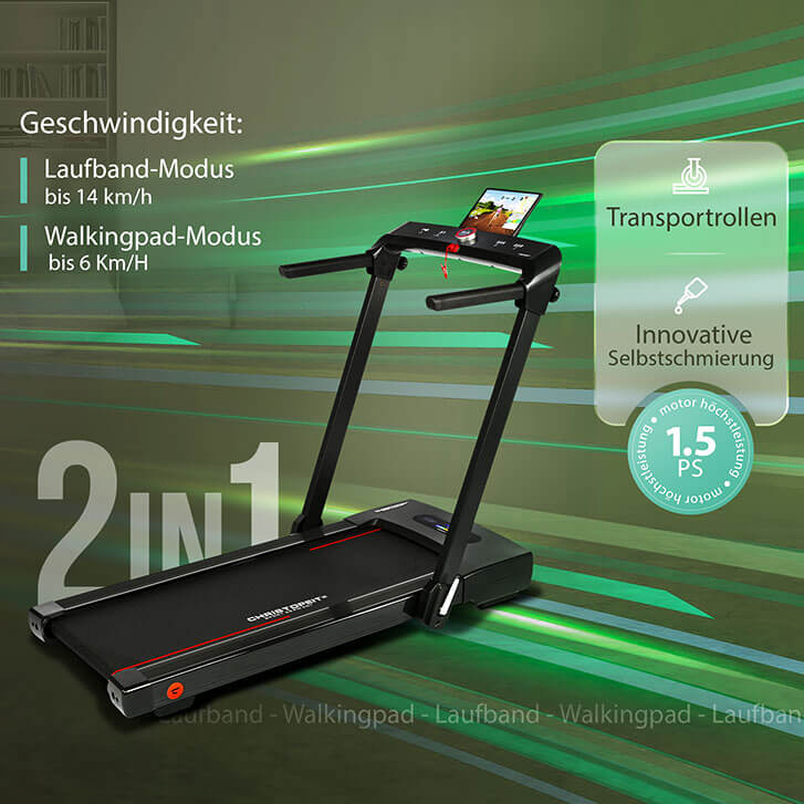 Laufband 2in1 schwarz: Stark und Innovativ